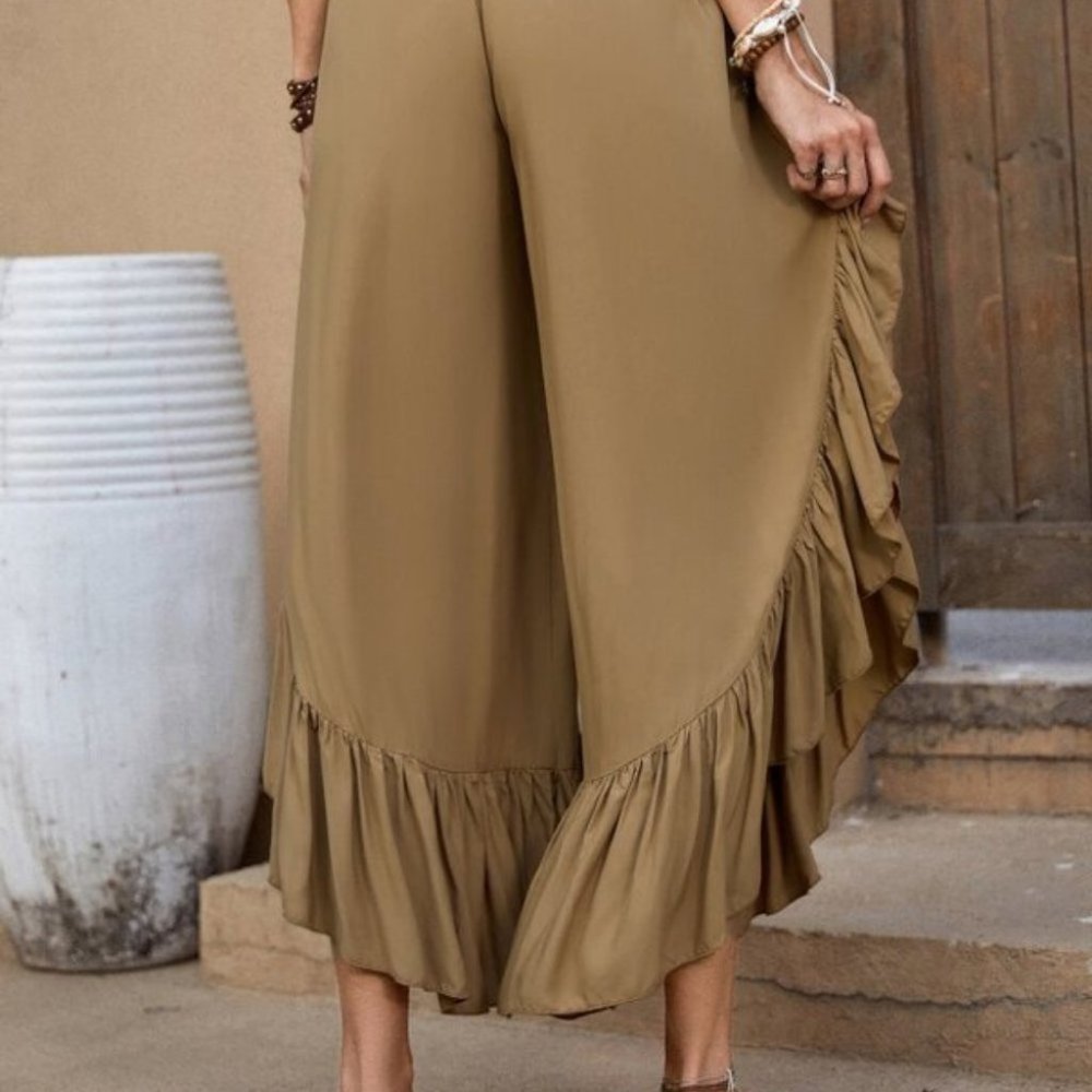 BOHO DOLLZ Wide Leg Pants tan - Picture 7 of 7